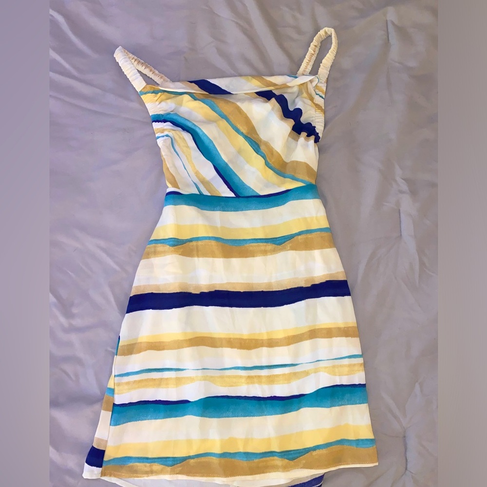 NWT Forever 21 Size S blue, yellow, white striped dress